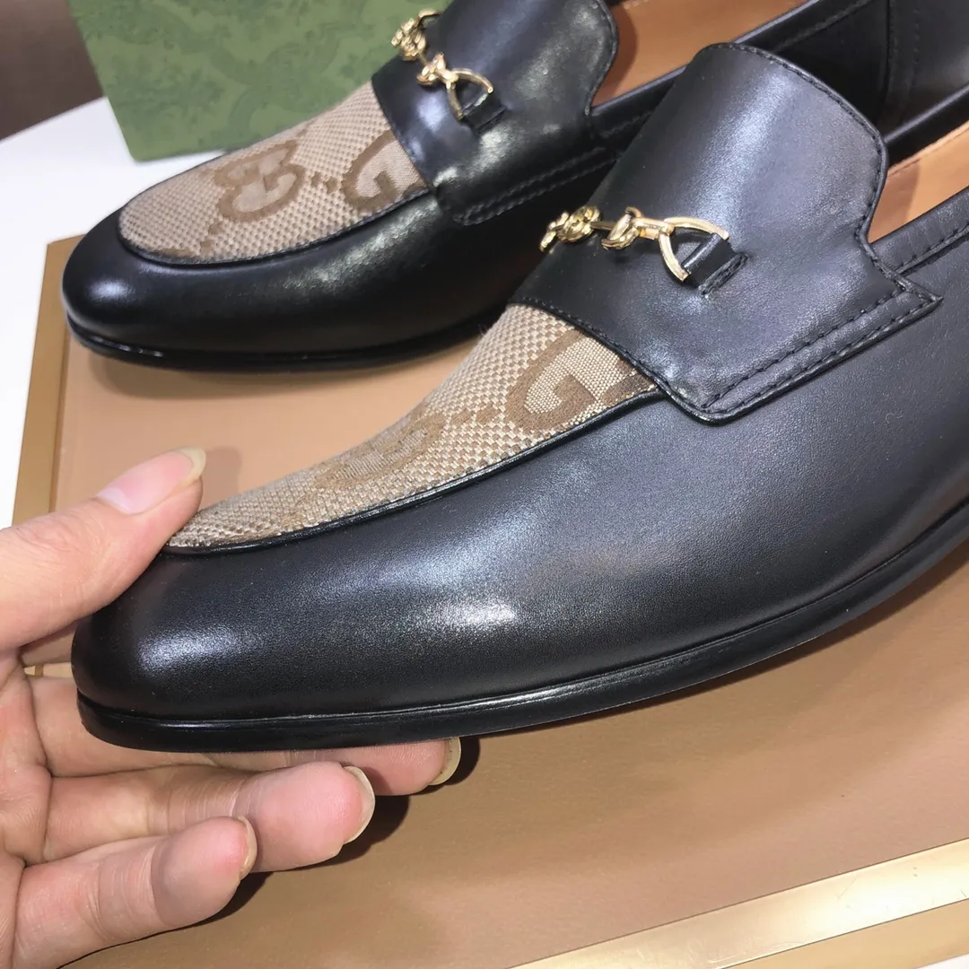 Men's shoes 💰580💰[GUCCI—Gucci] The latest high-end version of Gucci. Official website new model. Available at the same time at counters, the uppers are made of original cowhide imported from Italy/matched with the original special material splicing design concept; "highlight, high-end, grade, extravagance" and exquisite workmanship (original mesh fabric) sole: original factory special outsole size (38-45) (custom-made 45 non-returnable)